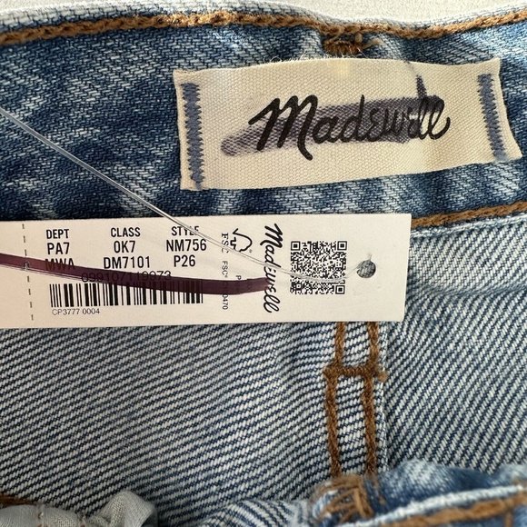 Madewell Petite '90s Straight Jean Womens 26P Blue Mercer Wash READ High Rise - Picture 9 of 16